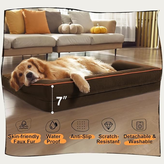 Small Dog Bed and Cat Sofa Waterproof Orthopedic Dog Beds for Small Dogs Cat Bed Comfy Pet Couch Sofa Beds with Washable Removable Cover & Non-Slip Bottom