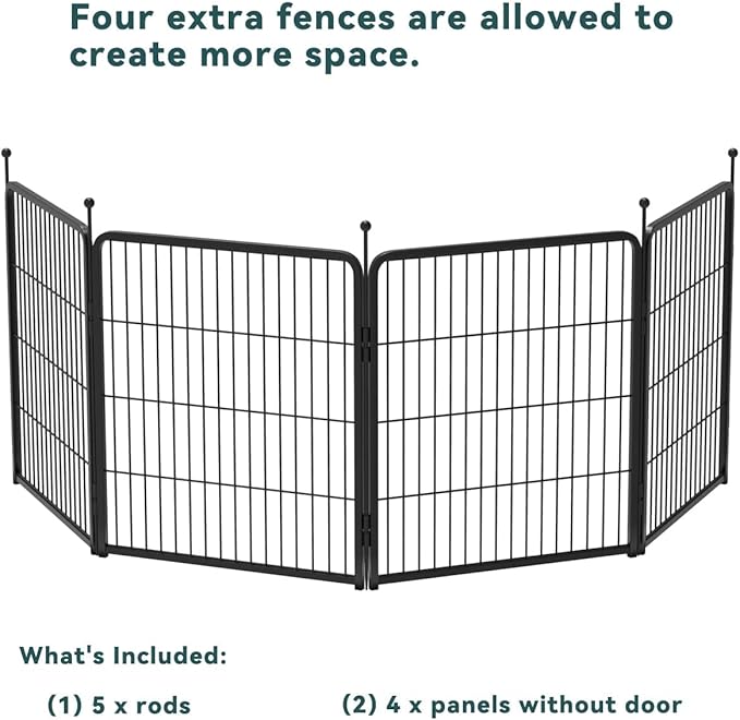 FXW Rollick Unleashed Dog Playpen for Indoor, Yard, RV Camping, 32 inch 4 Panels for Small and Medium Dogs, Black│Patented