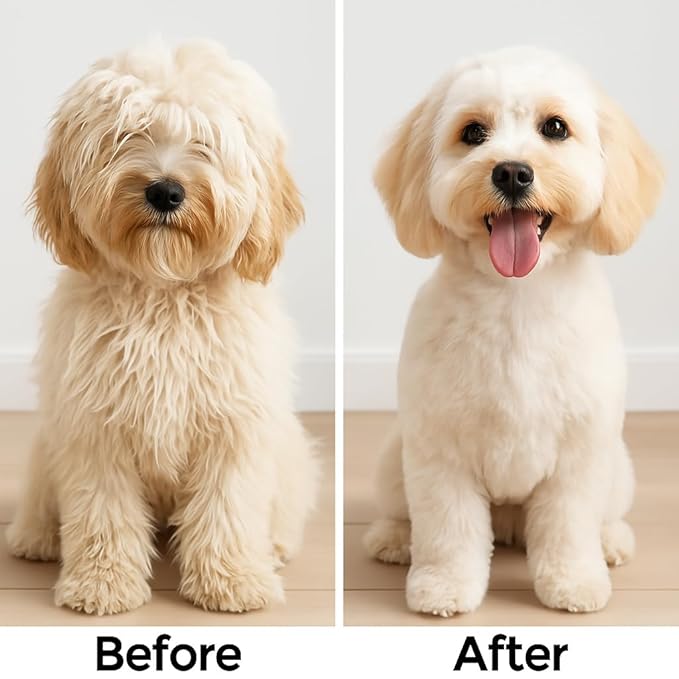 Round Bristle Pet Brush for Dogs and Cats - Soft Dog Brush for Grooming Short or Long Hair - Gentle Tool for Sensitive Skin Removes Dander, Dirt, and Detangles (Purple)