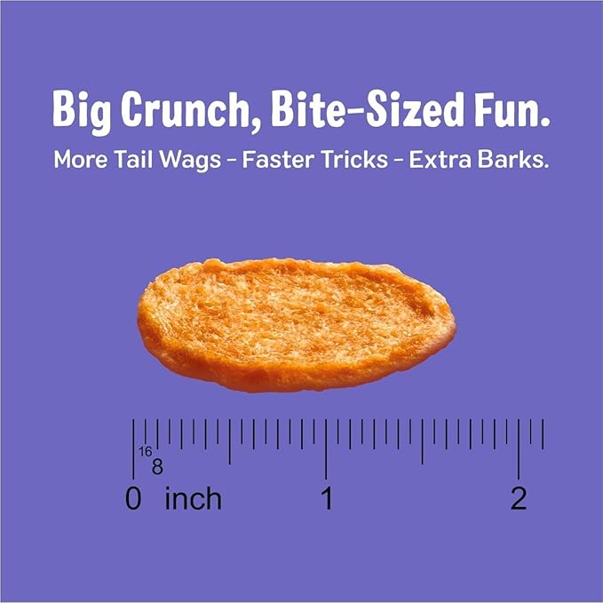 Three Dog Bakery Bark’N Crunch! Chicken Chips, Cheese Flavor, Crunchy Treat for Dogs, Two Ingredients, High Protein Snacks, No Artificial Flavors or Colors, Made in The USA, 4 oz