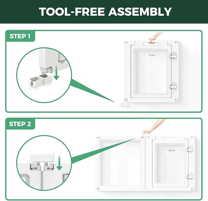 FXW AuraSpace Acrylic Indoor Unleashed Dog Playpen for Puppies and Small Dogs, 24 Inch, 16 Panels, White