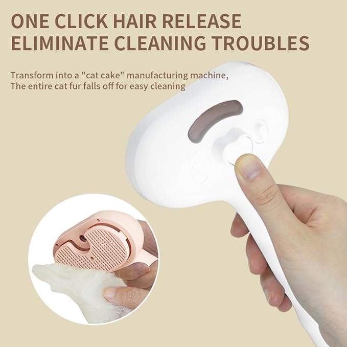 3-in-1 Steam Brush for Cats - Self Cleaning Cat Brush with Anti-Static & Shedding Control, Rechargeable Pet Grooming Tool for Long/Short Hair Cats & Dogs(Green)