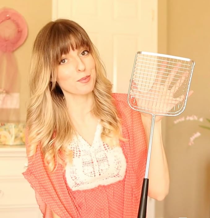 Sand Dipper Cat Poop Scooper & Chicken Poop Scooper - Rugged Big 6" Square Stainless Steel Long Handle for Home Kitty Litter Scoop & Farm Chicken Compatible Coop Scooper (Scoop)