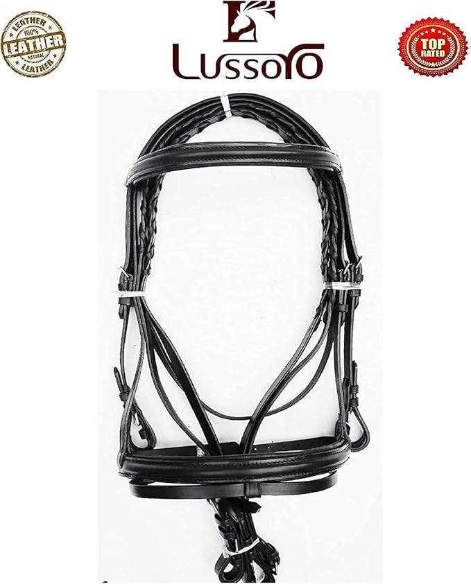 Leather English Riding Horse Black Saddle Starter Kit for Horse Riding Gift Set English Jumping Saddle 7 Pcs Combo Pack