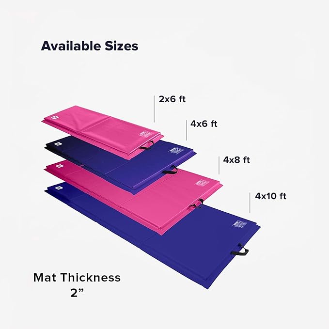 We Sell Mats - 4 ft x 8 ft x 2 in Personal Fitness & Exercise Mat for Home Workout - Lightweight and Folds for Carrying – All Purpose Home Gym Mat – Thick Mat for Yoga, Pilates, Stretches, and Floor Exercises