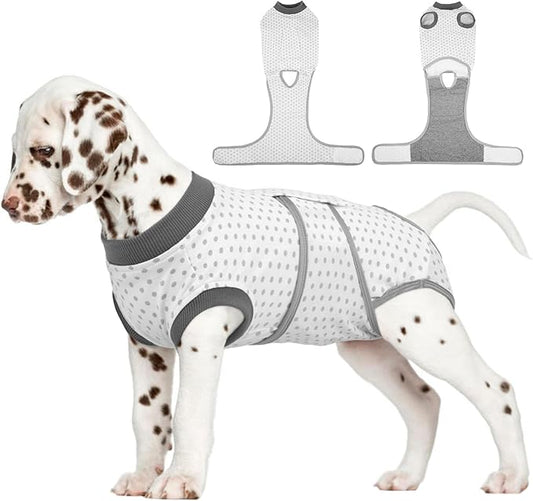 FUAMEY Dog Recovery Suit Male,Dogs Surgery Neuter Suits Puppy Spay Shirts for Female Protect Dog's Skin Anti Licking Abdominal Wounds Doggie Onesie Pet Bodysuit Alternative to Cone Polka Dot XS