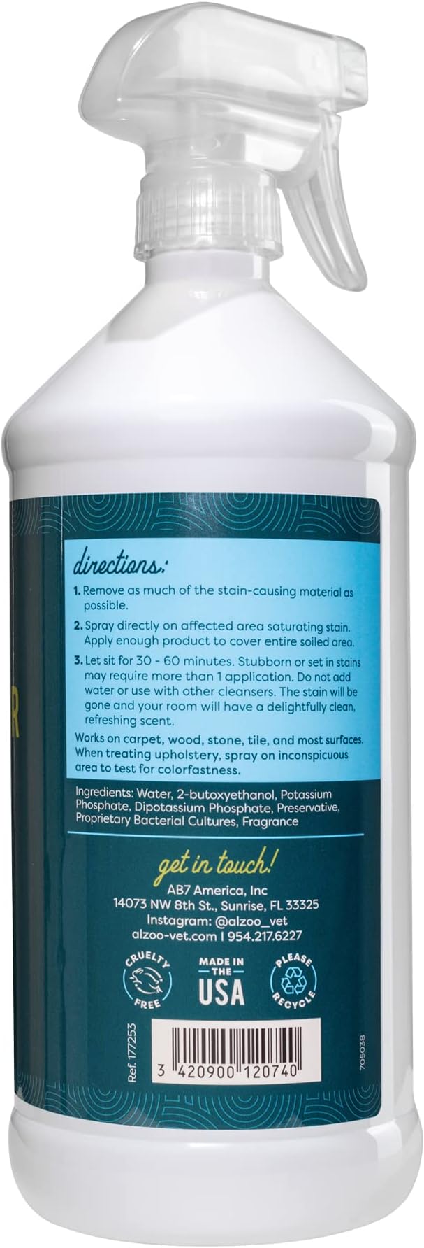 Stain & Odor Remover, Quickly Lifts & Dissolves Pet Stains & Helps Eliminate Odors, 100% Plant-Based Active Ingredients, Citrus Vanilla Scent, 32 Fl. Oz Spray Bottle