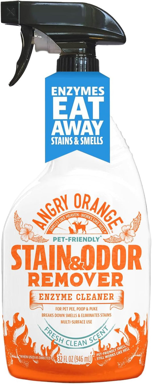 ANGRY ORANGE Cat Urine Odor Eliminator & Stain Remover, Pet-Friendly Deodorizer