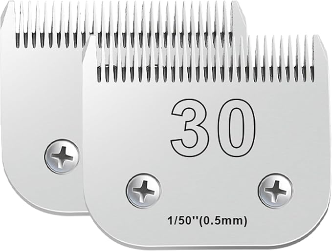 2PCS 30 Blades Dog Grooming Blades Compatible with Andis Dog Clippers,Dog Clipper Blades Compatible with Oster A5,Wahl km10 Dog Clippers for Animal Dog Cat Horse,Stainless-Steel Blade Sharp