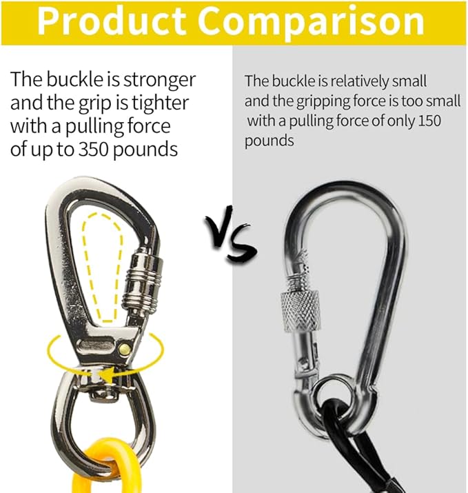 Dog tie Out Cable, 10/20/25/30/50/70/100 feet, Suitable for Dogs up to 350 pounds, Dog Cable with Swivel Buckle, Lightweight, Non-Winding, for Outdoor Camping, Yard Dog Cable (Yellow, 100FT)