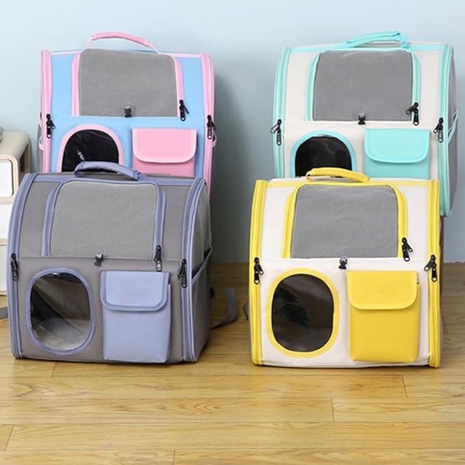 【See-Through Bubble Window】 Pet Carrier Backpack for Cats & Small Dogs | Bubble Backpack with Breathable Mesh | for Travel, Hiking, Camping & Outdoor | Hands-Free Pet Carrier for Animals Up to 15lbs