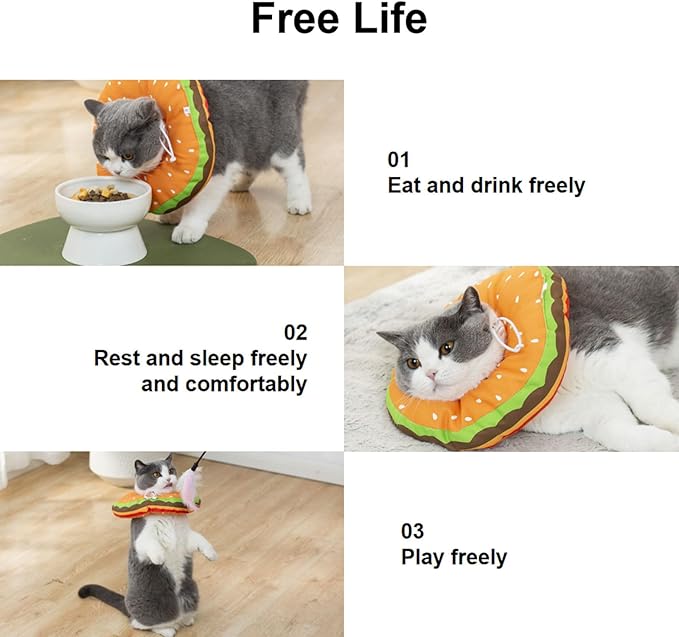EWES Cat Cone Collar Soft S Size Alternative Neck Cones to Stop Licking Kitten Comfy Elizabethan Collars After Surgery Neuter Dog Donut Collar for Pet e Collar Recovery Shame