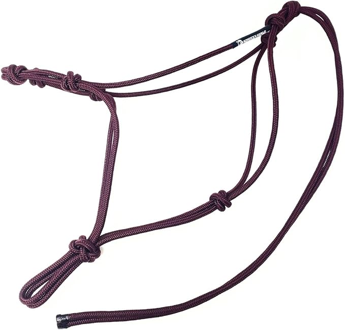 Horse Rope Training Halter - 4 Knot 1/4" Stiff Halter Cord - Used by Famous Trainers Multiple Sizes Multiple Colors