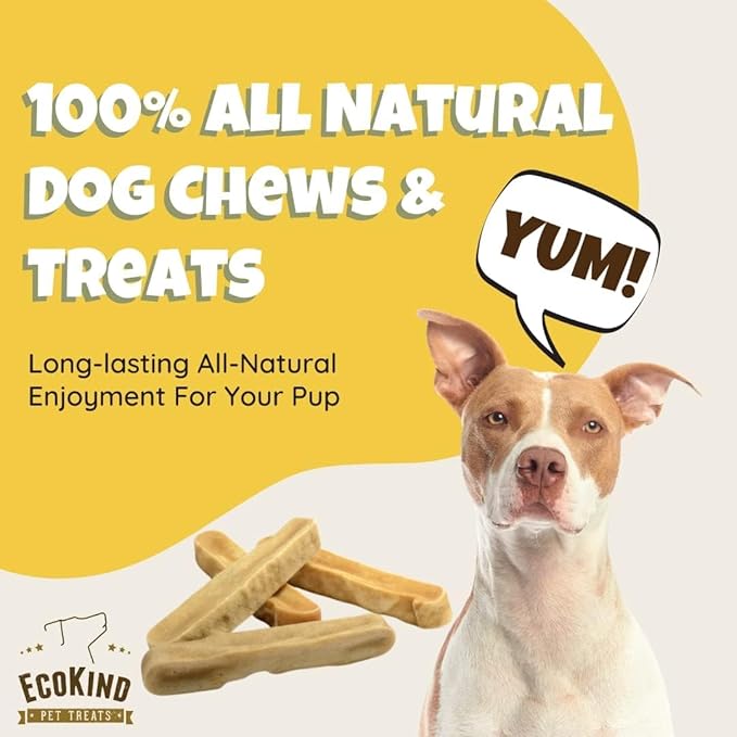 EcoKind Premium Gold Yak Cheese Himalayan Dog Chews, Healthy Dog Treats for Small Dogs, All Natural, High Protein Dog Chew, Chicken, Small - 8 Chews