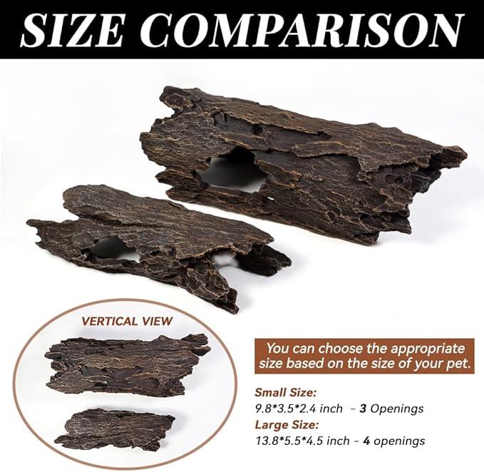 Fish Tank Decorations - Large Aquarium Decorations Air Bubbler Tree Fish House for Betta Hideout Caves Buddha Decor Temple Ruins Arched Betta Fish Accessories Reptile House Shelter Decor (Wood A-M)