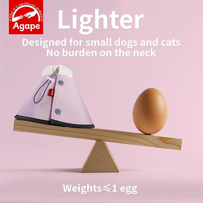 Agape Soft Dog Cone for Small Dogs & Cats, Comfy Dogs Recovery Collar After Surgery, Adjustable E Collar Alternative to Stop Licking, Protective Elizabethan Cones for Pup&Kitty, Comfortable Dog Cones