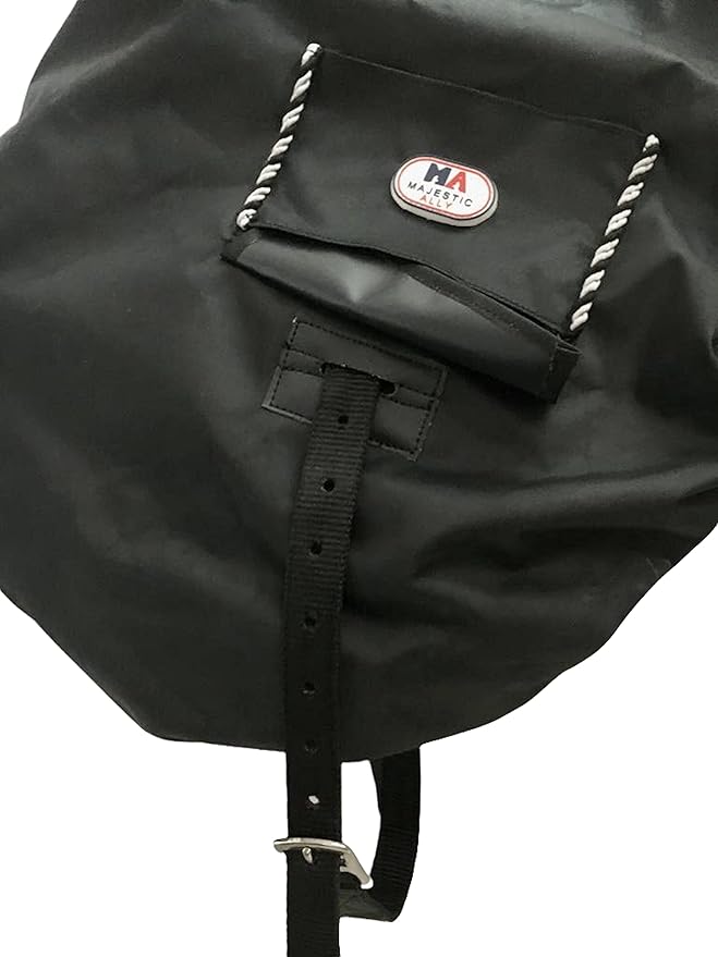 Majestic Ally Nylon Waterproof Fleece Lined Ride On English Saddle Cover-Multiple Color (Black)
