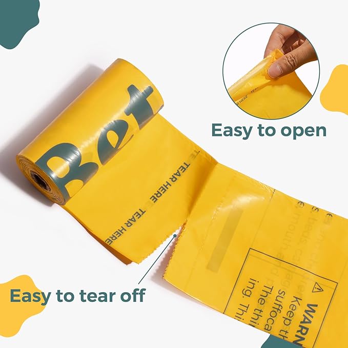 Dog Poop Bags Rolls Biodegradable 100% Leak Proof Dog Waste Bags -270 Count 18 Rolls - Cornstarch Based Doggie Poop Bag for puppy and Big Dogs(Lavender)