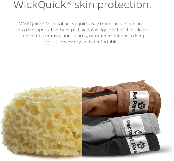 Pet Parents® Washable Dog Diapers (3pack) + Extendrs® of Durable Doggie Diapers, Premium Dog Diapers Female (Medium, Natural)