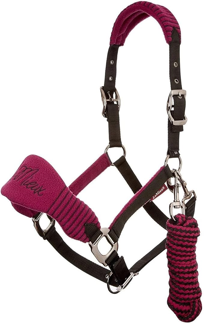 LeMieux Vogue Fleece Headcollar - Halter & Leadrope - Extra Padding, Adjustable at Curb and Poll Strap