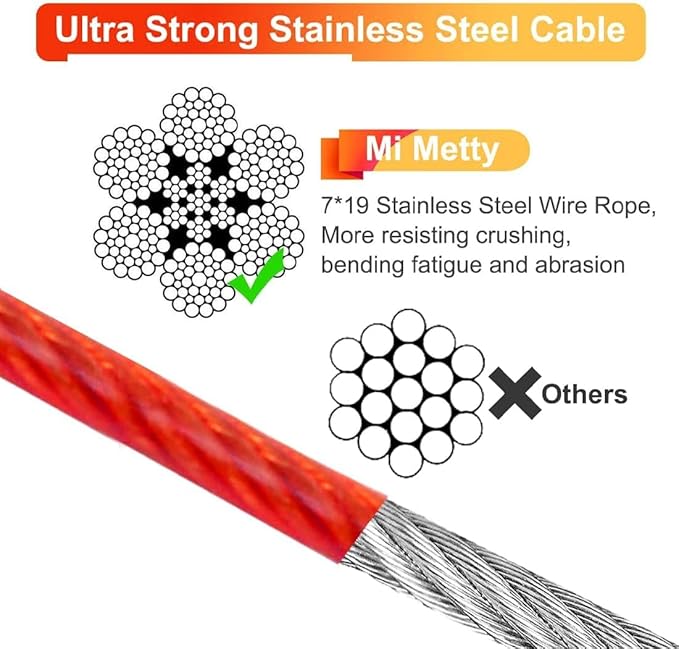 Tie Out Cable for Dogs,30FT Dog Leads,Heavy Duty Tie Out Cable for Large Dogs Up to 125lbs,Durable Dog Runner Tether Line for Outdoor,Yard
