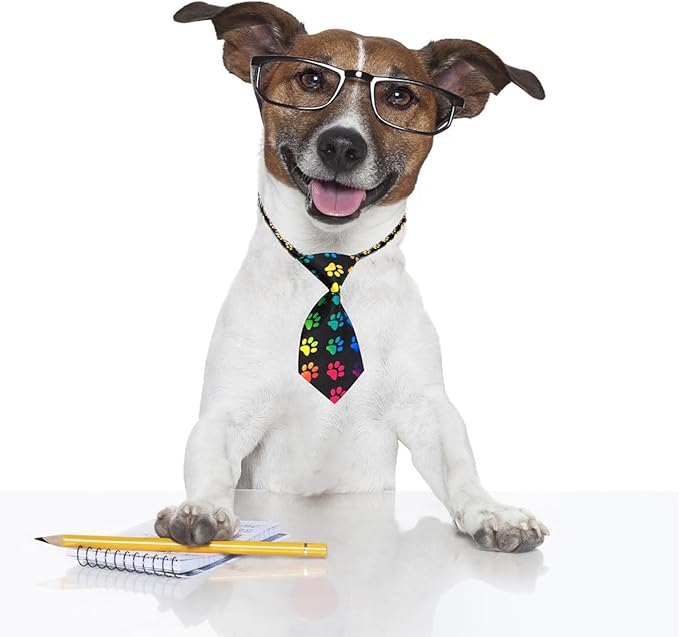 PET SHOW 10pcs Pack Paw Small Dog Ties Neckties for Doggies Cats Adjustable Holiday Birthday Grooming Accessories Neck Ties Bowties Girl Boy Festival Wedding Costumes Puppies Photography Party Gift