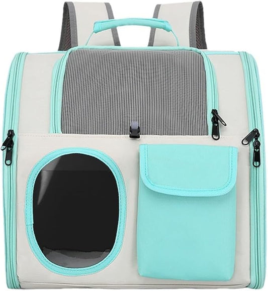 【See-Through Bubble Window】 Pet Carrier Backpack for Cats & Small Dogs | Bubble Backpack with Breathable Mesh | for Travel, Hiking, Camping & Outdoor | Hands-Free Pet Carrier for Animals Up to 15lbs