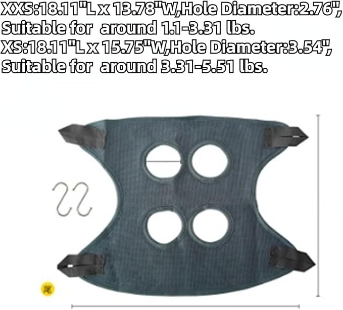 Rabbit Grooming Hammock with Safety Belt for Nail Clipping, Grooming, Bunny Bathing Bag for Nail Trimming, Cat Claw Care Bag, Small Animal Grooming Harness (Red,X-Small)