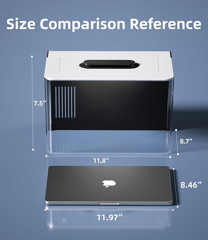 Betta Fish Tank, 2.5 Gallon Aquarium Kit with Filter, Light, Self Cleaning, Oxygenation, Small All in One Starter Fish Tank for Goldfish, Guppy, Shrimp, Desktop, Acrylic