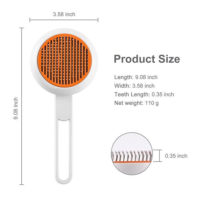 Cat Brush with Release Button, Pet Grooming Brushes for Shedding, Suitable for Long and Short Haired Cats and Dogs, Easy to Remove Removes Loose Undercoat