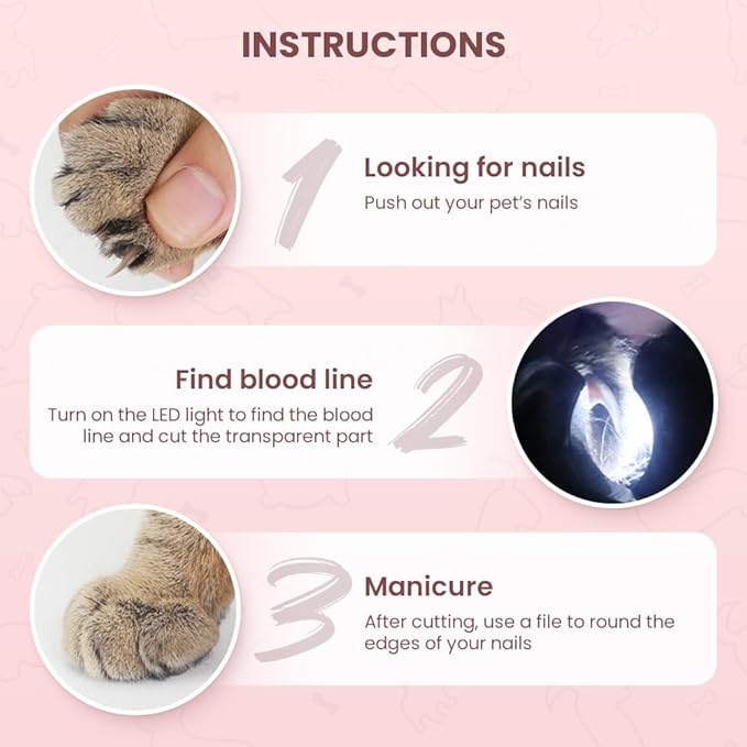 LED Pet Nail Clippers,Upgrade Cat Nail Clipper with Light,Cat Claw Trimmer Nail Clippers for Dogs,Trim Your Pets Nails Easy and Pain-Free Grooming Tool for Small Animals (Blue 1PCS)