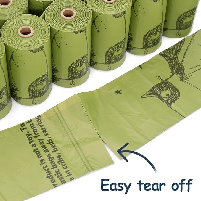 Ley's Dog Poop Bags 360 Count, Biodegradable Poop bags Extra Thick Strong, Eco-Friendly Dog Waste Bag, Doggie Bag Refill Rolls with Dispenser