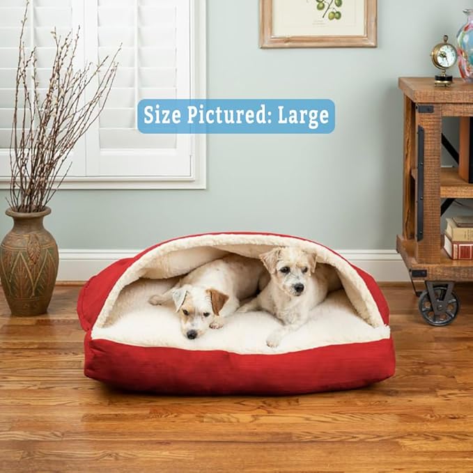 Snoozer Pet Products Rectangle Cozy Cave Dog Bed, Small, Red