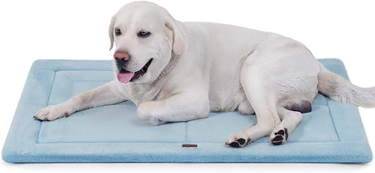 Made4Pets Dog Crate Pad Bed for Extra Large Dogs, Washable & Reversible, Anti-Slip Kennel Mat for Cozy Sleeping, Soft Fluffy Dog Bed for Indoor & Outdoor Use, 48"x30", Blue