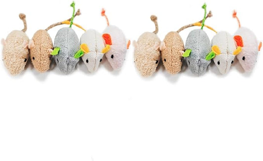 Shudyear cat Toys 5pcs Mouse Toys, Interactive Catnip Animal Toys for Indoor Kittens to Eliminate Boredom for Bored Indoor Cats (10pc)