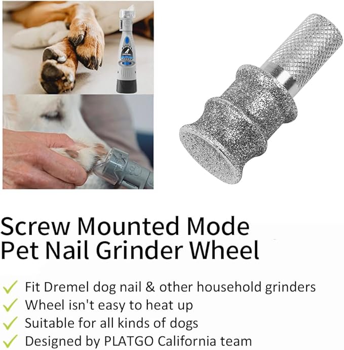 Jumbo+60 Diamond Dog Nail for Dremel, Screw-Mounted Mode Nail Dremel Tool for Dogs, Especially Suitable for Long-Haired Dogs, Dremel Polishing Bits, Animals Nail Care & Home Grinder Tools