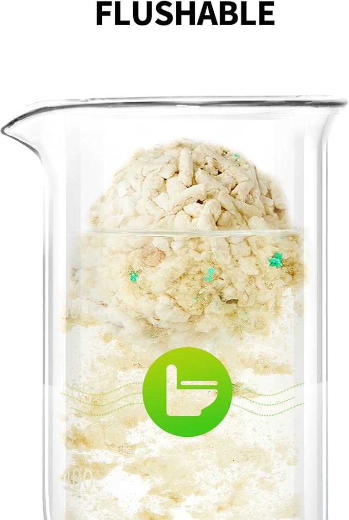 PETKIT Upgraded Clump+ Tofu Mixed Cat Litter, Water Flushable,Ultra Absorbent and Fast Drying, 100% Natural Ingredients Clumping Litter, Dust-Free Low Tracking Bentonite Litter (5.2lb×6bags)