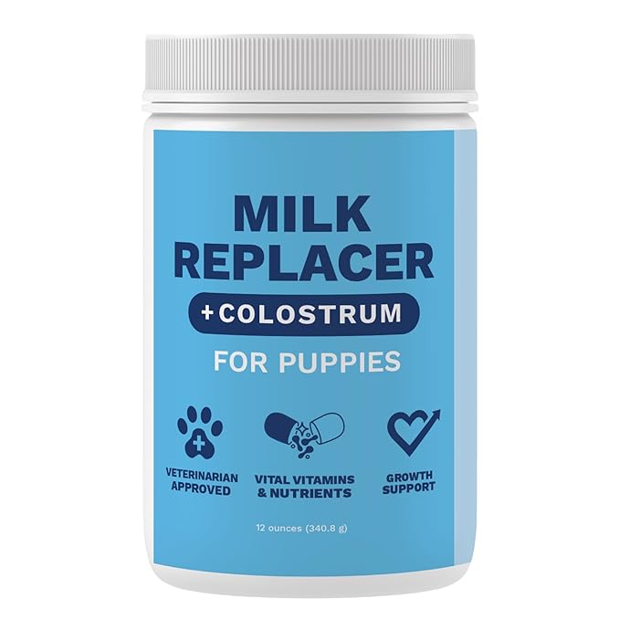 Under the Weather Puppy Milk Replacer Powder + Colostrum | Puppy Milk Replacement Formula | Nutrient-Rich Formula with Colostrum for Immune & Digestive Support – 12 oz