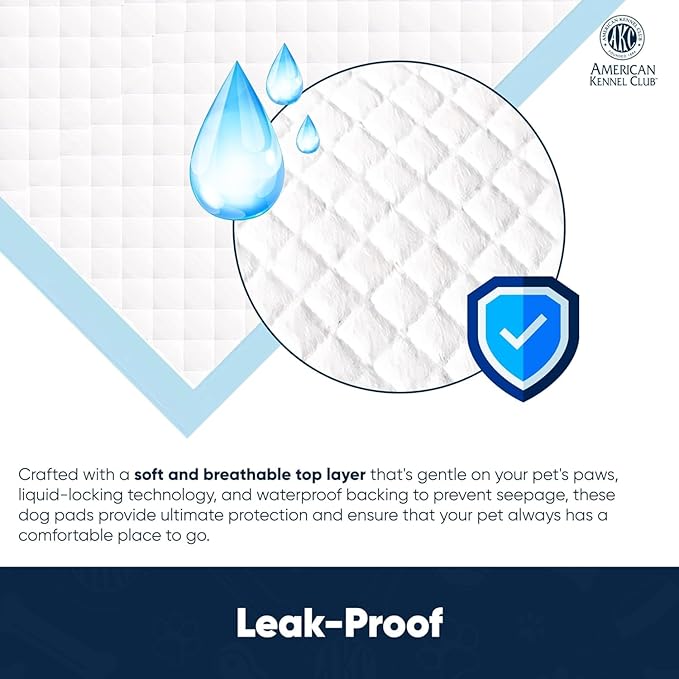American Kennel Club Scented Puppy Training Pads with Ultra Absorbent Quick Dry Gel – 28 x 30 Pee Pads for Dogs - Fresh Scented - 50 Count, XL
