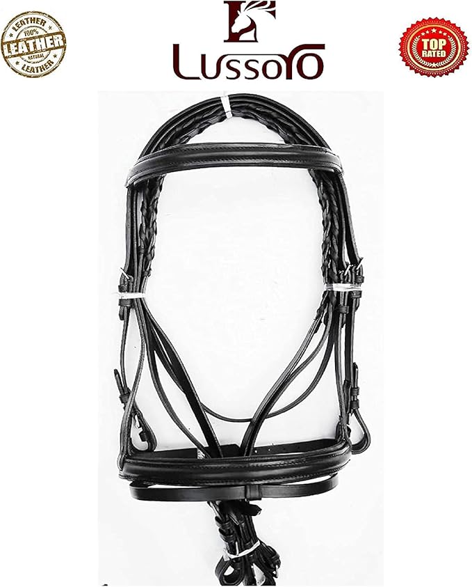 Leather English Riding Horse Black Saddle Starter Kit for Horse Riding Gift Set English Jumping Saddle 7 Pcs Combo Pack