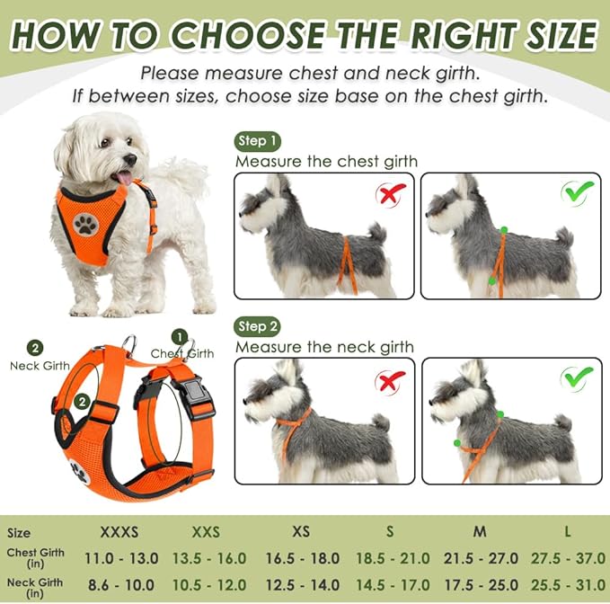 SlowTon Dog Seat Belt Harness for Car, Dog Car Harness Adjustable Mesh Breathable & Dog Seatbelt Safety Tether with Elastic Bungee for Small Medium Large Pets(Orange, Double Clip, S)