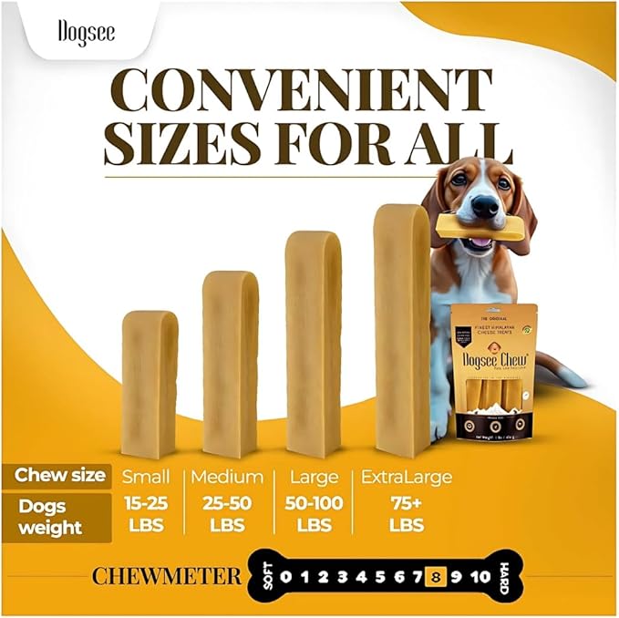 Dogsee Chew Dog Dental Chews | Long Lasting Dog Chews for Large Dogs | Yak Cheese Flavored Himalayan Dog Chew That Will Lower The Chances of Plaque and Tartar Growth | 1 Bar