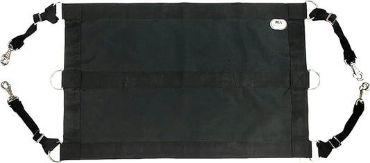 Majestic Ally 1200D 29"x19" Horse Stall Guard with Replaceable and Adjustable Length Straps and Replaceable Hardware (Black Black)