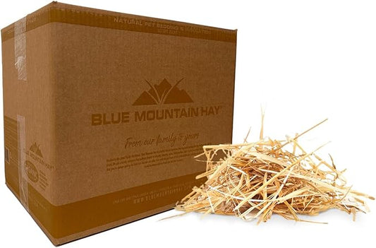 Blue Mountain Hay | Organic Bedding Straw (25 lb) | Natural Pet Bedding & Insulation for Rabbits, Guinea Pigs, Goats, Chickens, Stray & Feral Cats, and Small Animal Shelters