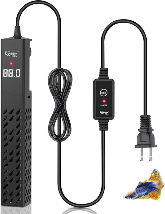 hygger Upgrade Ceramic Aquarium Heater, 300W Digital Fish Tank Heater with Automatic Power-Off and Over-Temperature Protection, Energy Saving Submersible Aquarium Heater for Freshwater and Saltwater