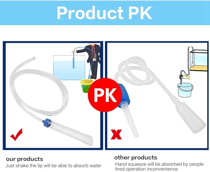 Fish Tank Siphon Cleaner Aquarium Siphon Tube, Aquarium Water Changer, Fish Tank Gravel Cleaner Aquarium Fish Tank Cleaner Aquarium Siphon, Long Nozzle Water Changer Aquarium Cleaning Tool