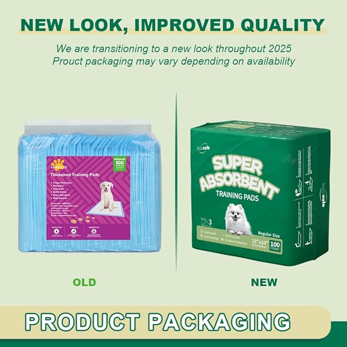 IMMCUTE Puppy Pads 22"x23" 100 Count | 6-Layer Leak-Proof & Super Absorbent Dog Training Pads | Disposable Potty Pads for Puppies, Dogs, Cats & Rabbits | Blue & White