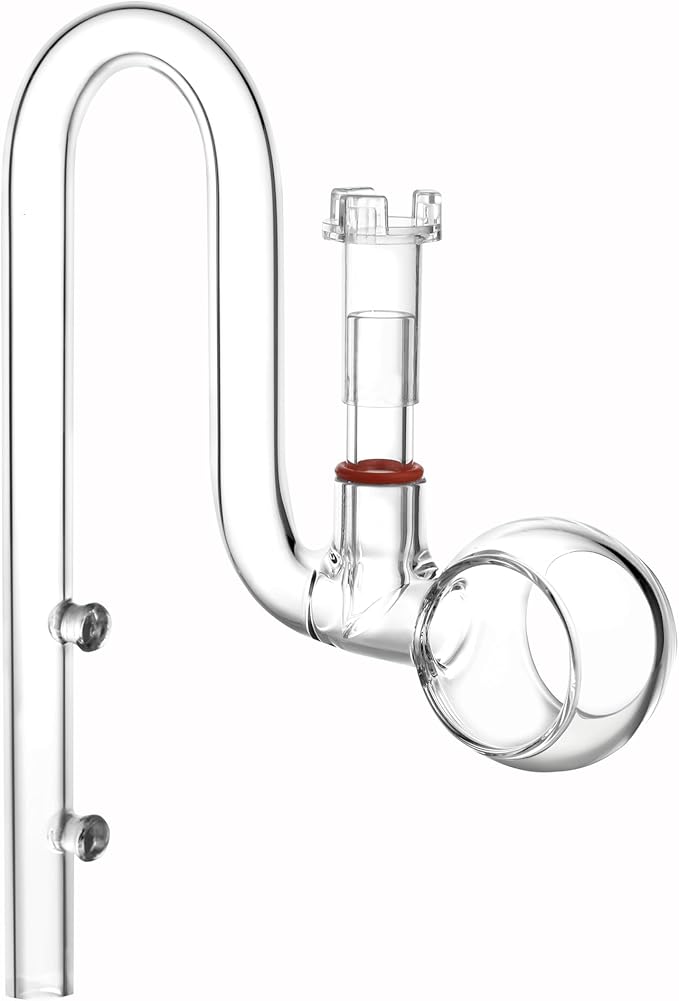 Glass Lily Pipe Spin Outflow with Surface Skimmer for Aquarium Planted Tank (17mm for 16/22mm (5/8'' i.d.) tubing)