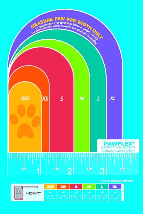 Medimitt Paw Bandages for Dogs, Cats and Pets – Stretchy Medical Booties, First Aid for Paws – Non Slip, Non Adhesive, Breathable, Disposable, Washable, Adjustable Strap, Value Pack (2XS 12-Pack)