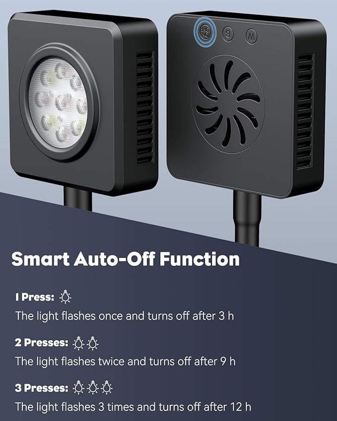 Pawfly 15 W Saltwater Aquarium Light Clip On LED Reef Light for Corals Dimmable LED Aquarium Light with Touch Control Marine Fish Tank Light with Adjustable Brightness Brilliant Blue White Red Lights